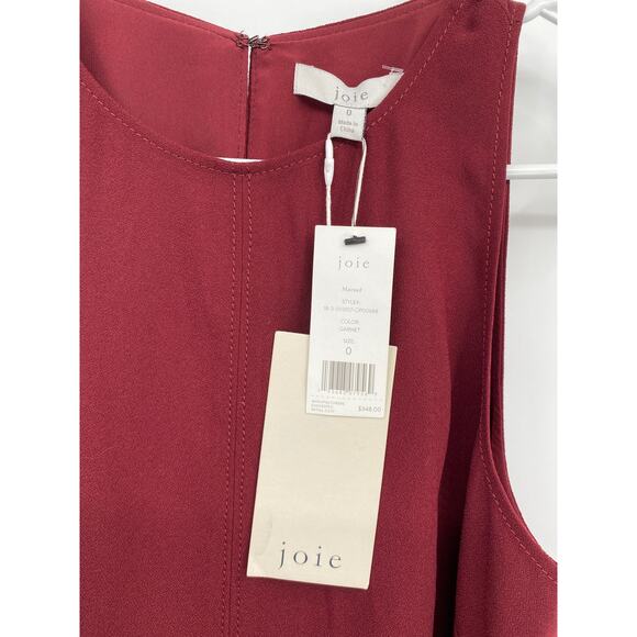 Joie Jumpsuit Mairead Garnet Wide Leg Capri Wrap Tie Open Leg Size 0 NEW - Picture 6 of 16